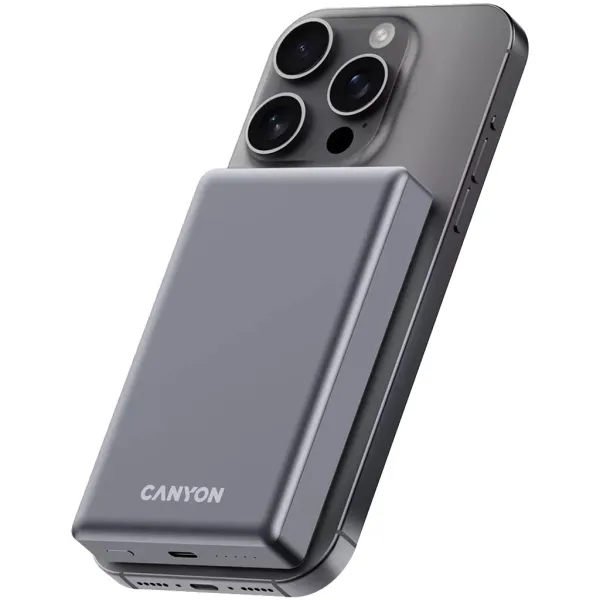 Аккумулятор внешний Power Bank 10000 mAh OnPower 505 slim Magsafe PD 20W бежевый Canyon (CNS-CPB510BE) - Фото 6