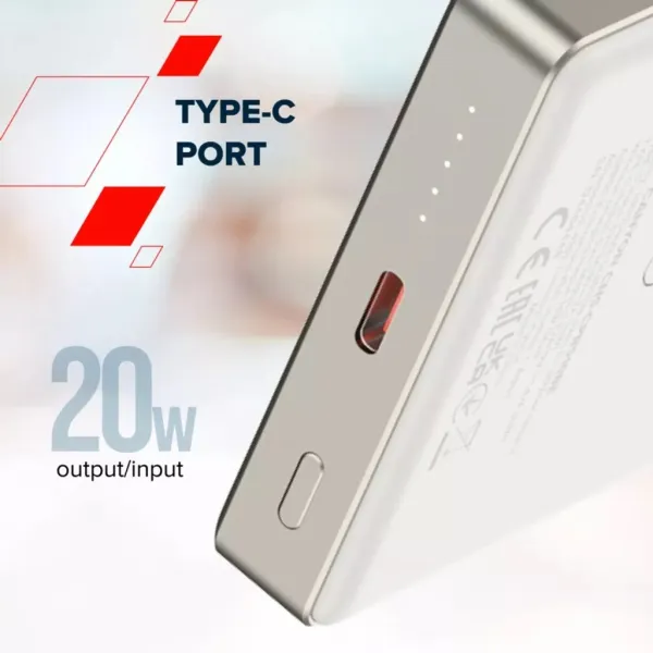 Аккумулятор внешний Power Bank 10000 mAh OnPower 505 slim Magsafe PD 20W бежевый Canyon (CNS-CPB510BE) - Фото 8
