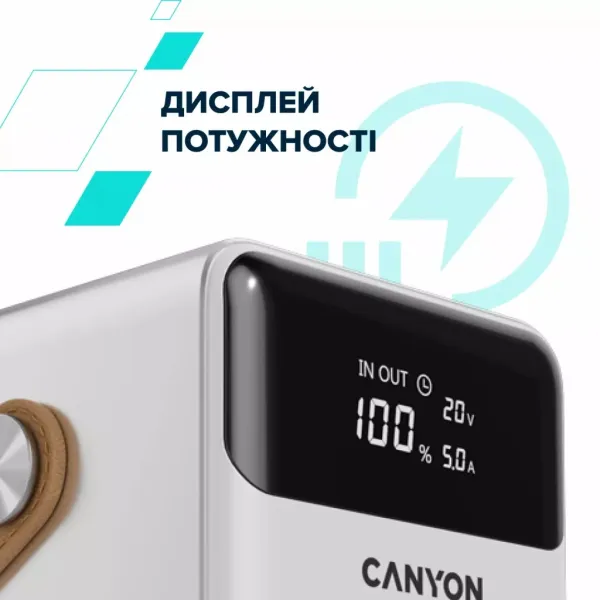 Аккумулятор внешний Power Bank 60000 mAh OnPower 610 PD 100W белый Canyon (CNS-CPB610W) - Фото 10