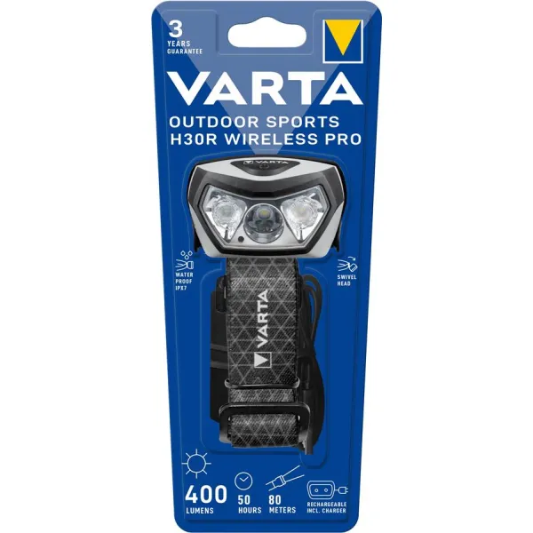 Ліхтар налобний Indestructible H30 Pro 4 Ватт IP67 IK08 до 400 люмен Varta (18650101401)