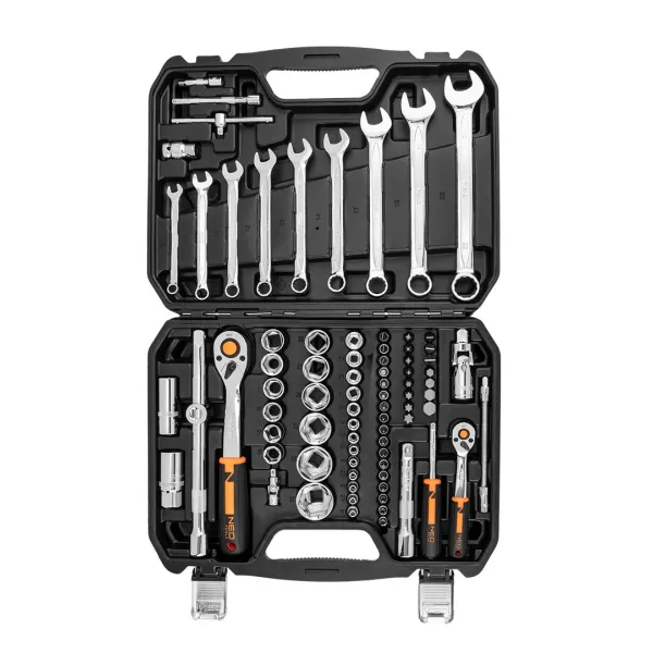 Набор инструмента 82шт, 1/2", 1/4", CrV, кейс Neo Tools (10-059) - Фото 3