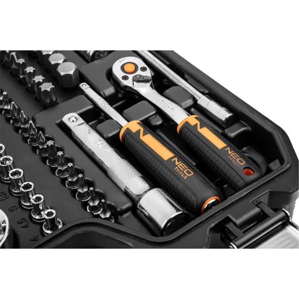 Набор инструмента 82шт, 1/2", 1/4", CrV, кейс Neo Tools (10-059) - Фото 6
