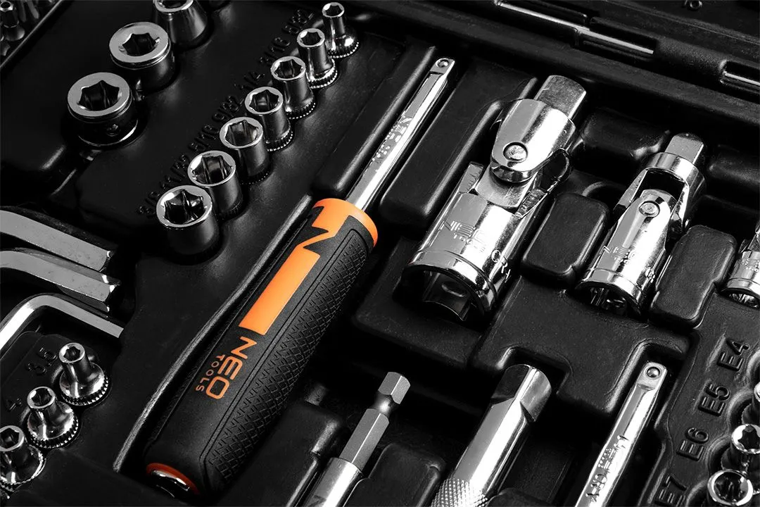 Набір інструментів 233шт, 1/2", 1/4", 3/8", CrV, кейс Neo Tools (10-078) - Фото 4