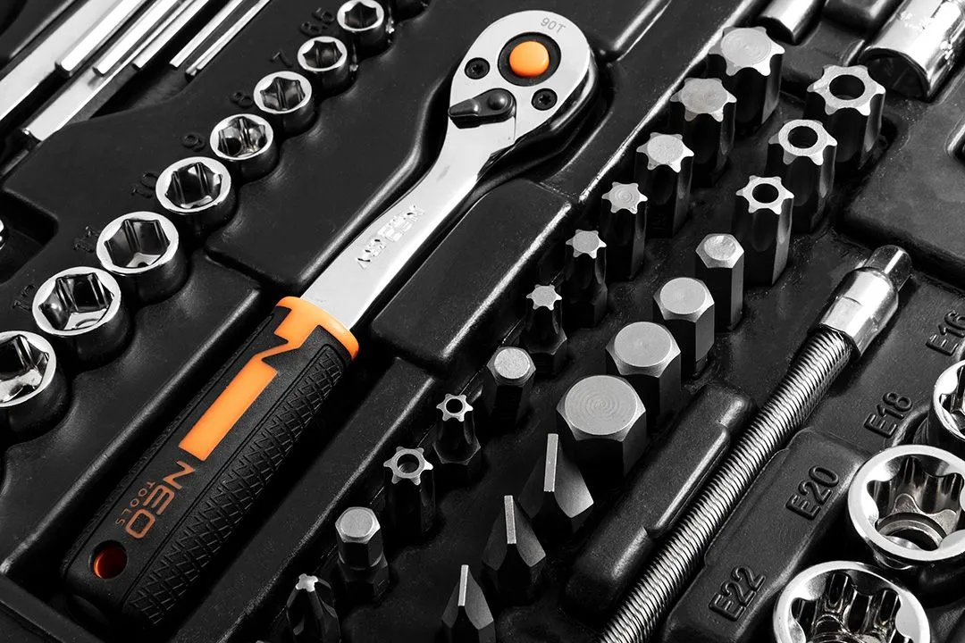Набір інструментів 233шт, 1/2", 1/4", 3/8", CrV, кейс Neo Tools (10-078) - Фото 3
