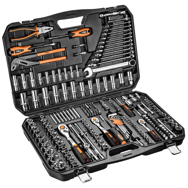 Набор инструмента 233шт, 1/2", 1/4", 3/8", CrV, кейс Neo Tools (10-078) - Фото 3