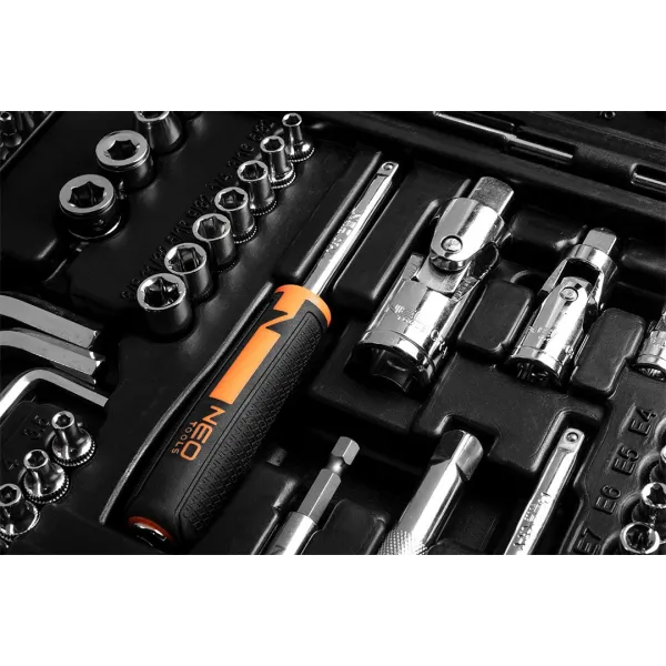 Набор инструмента 233шт, 1/2", 1/4", 3/8", CrV, кейс Neo Tools (10-078) - Фото 4