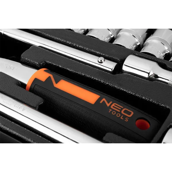 Набор торцевых головок, 25шт, 1/2", CrV, металлический кейс Neo Tools (10-036) - Фото 3
