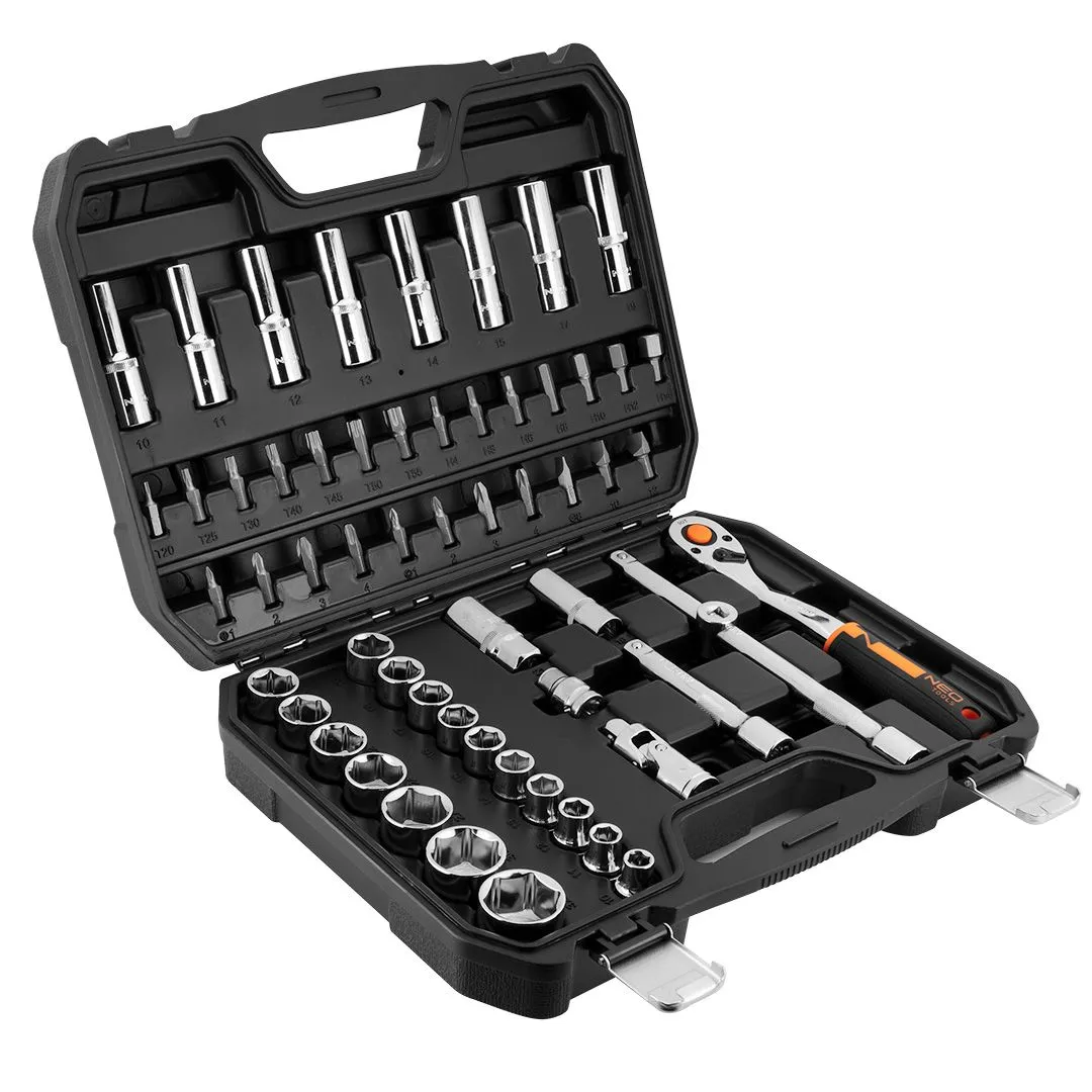 Набір торцевих головок, 58шт, 1/2", CrV, кейс Neo Tools (10-042) Набір торцевих головок, 58шт, 1/2", CrV, кейс Neo Tools (10-042)