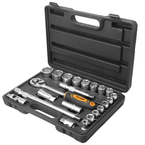 Набор торцевых головок 1/2", 22шт, CrV Tolsen (15139)