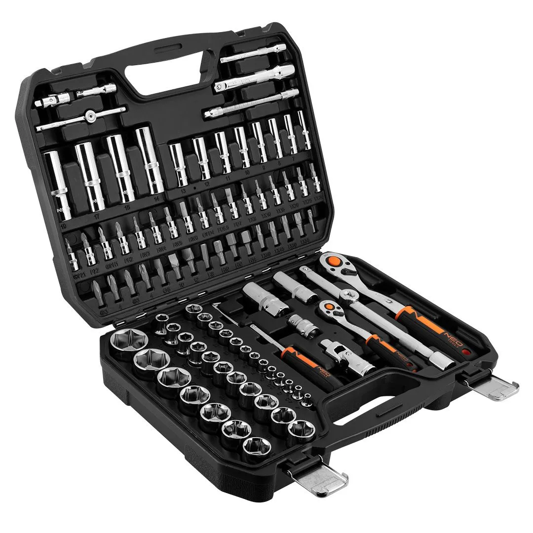 Набір торцевих головок, 94шт, 1/2", 1/4", CrV, кейс Neo Tools (10-062) Набір торцевих головок, 94шт, 1/2", 1/4", CrV, кейс Neo Tools (10-062)
