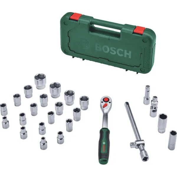 Набор торцевых головок 25 предметов, с трещоткой Bosch (1.600.A02.Z9F) - Фото 1