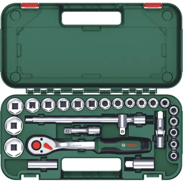 Набор торцевых головок 25 предметов, с трещоткой Bosch (1.600.A02.Z9F) - Фото 2