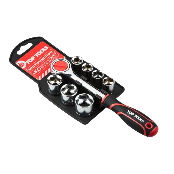 Набір торцевих головок 3/8", з тріскачкою, 8 од Top Tools (38D142)