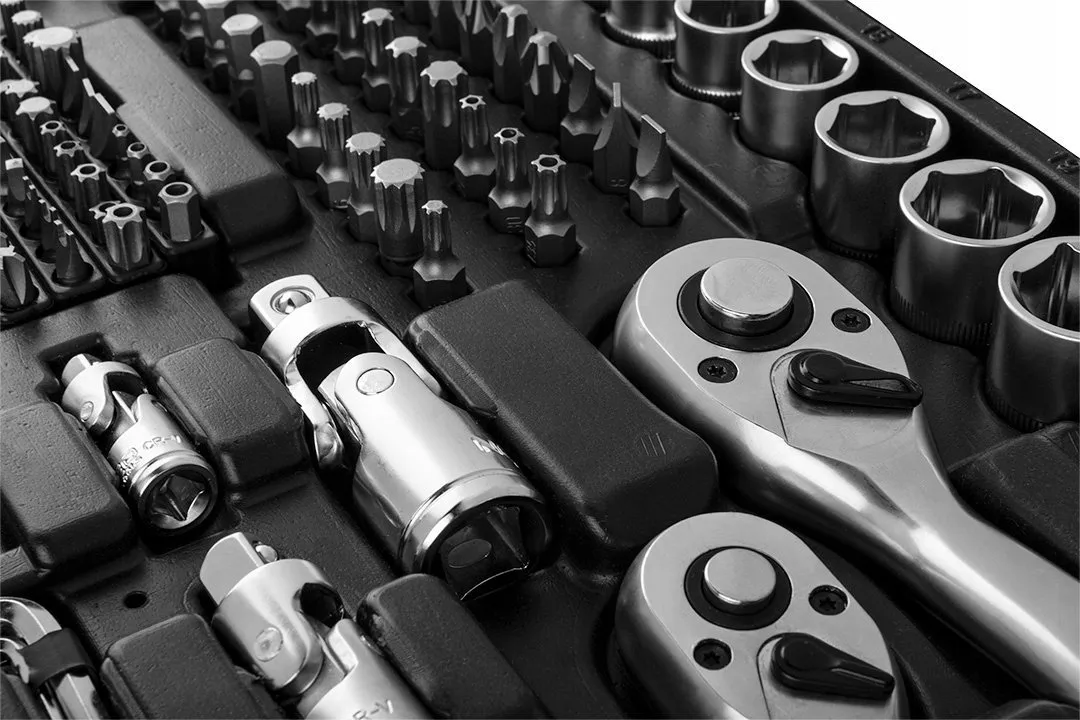 Набір інструменту 216 од., 1/2", 3/8", 1/4", торцеві головки, ключі, кейс Neo Tools (10-216) - Фото 4