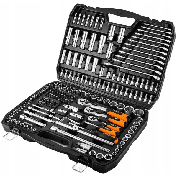 Набор инструментов 1/2", 1/4", 3/8", 216шт, CrV Neo Tools (10-216) - Фото 4