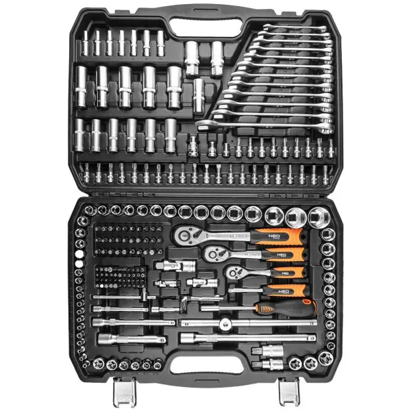 Набор инструментов 1/2", 1/4", 3/8", 216шт, CrV Neo Tools (10-216) - Фото 6