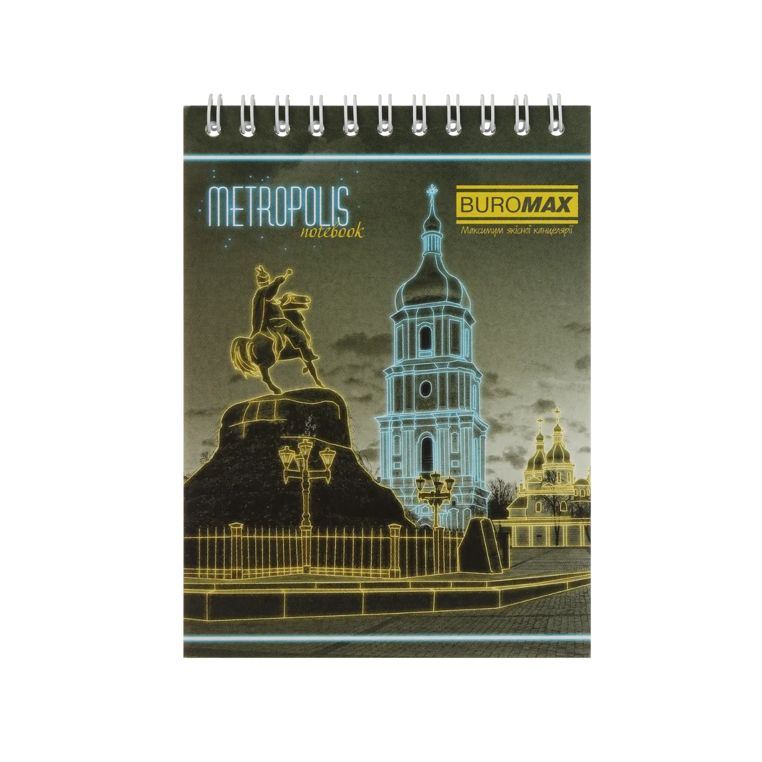 Блокнот на пружине сверху METROPOLIS, А6, 48 л, клетка, картонная обложка, синий Buromax (BM.24645101-02) Блокнот на пружине сверху METROPOLIS, А6, 48 л, клетка, картонная обложка, синий Buromax (BM.24645101-02)