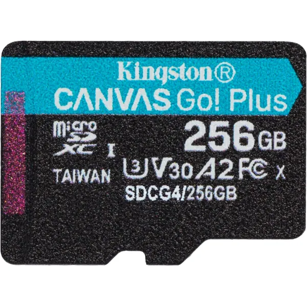 Карта памяти 256GB microSD C10 UHS-I U3 A2 V30 R200/W160MB/s Kingston (SDCG4/256GBSP)