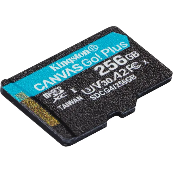 Карта памяти 256GB microSD C10 UHS-I U3 A2 V30 R200/W160MB/s Kingston (SDCG4/256GBSP) - Фото 1