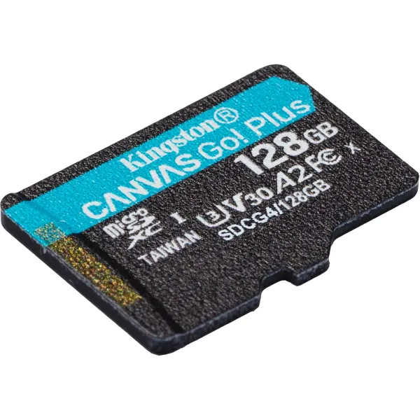Карта памяти 128GB microSD C10 UHS-I U3 A2 V30 R200MB/s Kingston (SDCG4/128GBSP) - Фото 1