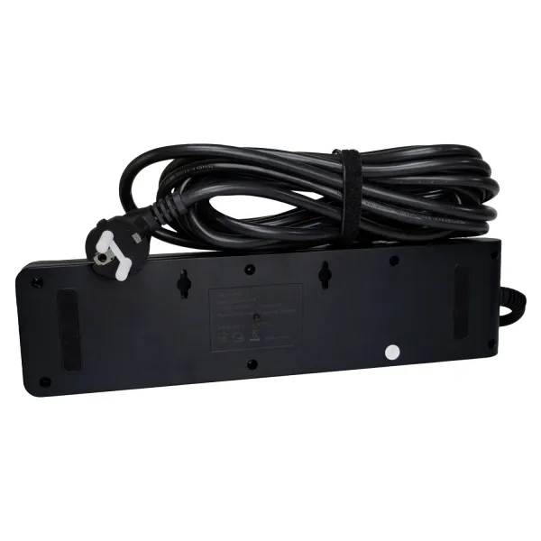 Фильтр сетевой 5 розеток + 3 х USB, 5 м, 16 А, 250 В, черный Patron Power (SP1655-USB) - Фото 2