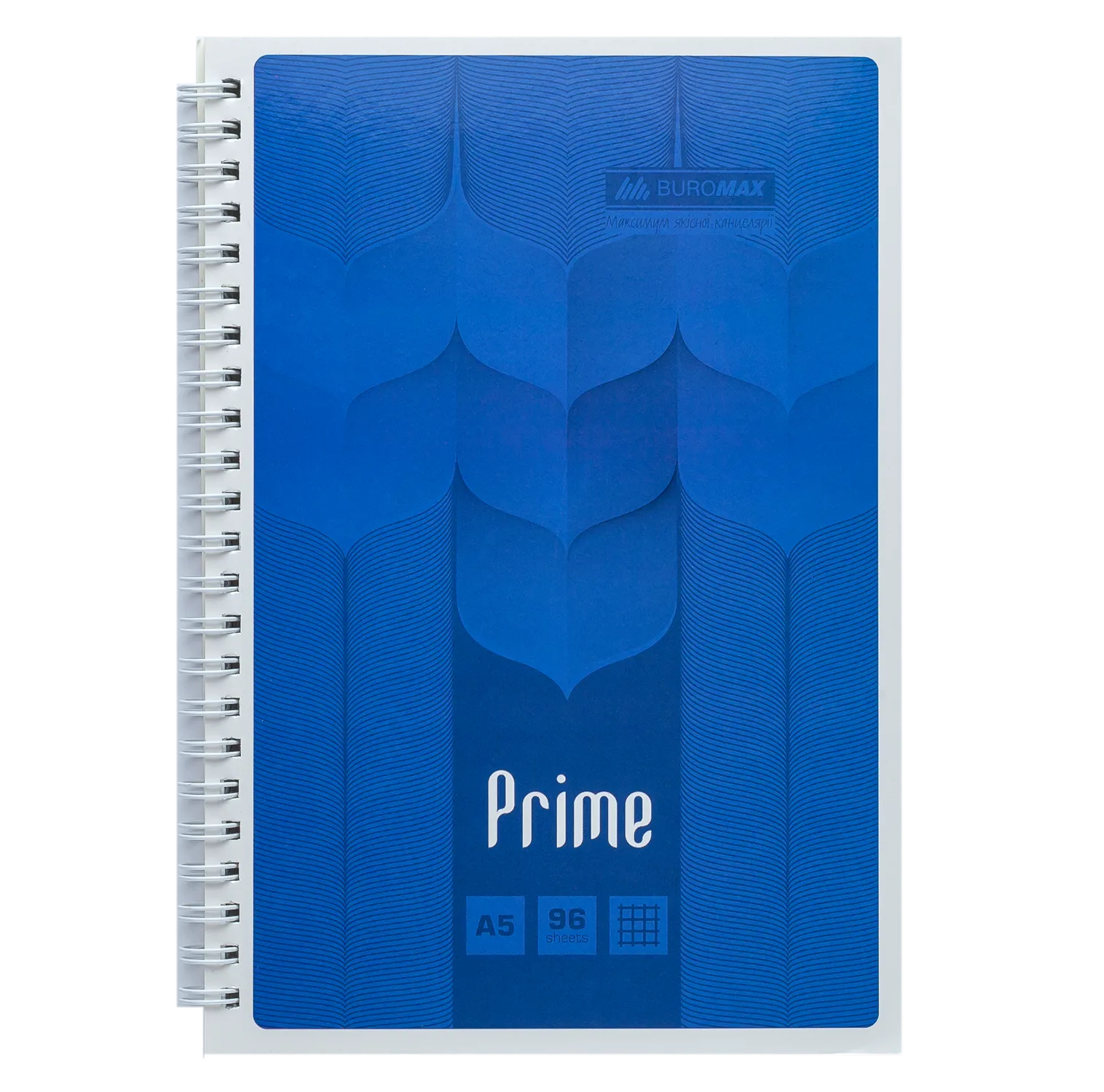 Зошит на пружині PRIME А5, 96арк., клітка, в картонній обкладинці, синій Зошит на пружині PRIME А5, 96арк., клітка, в картонній обкладинці, синій