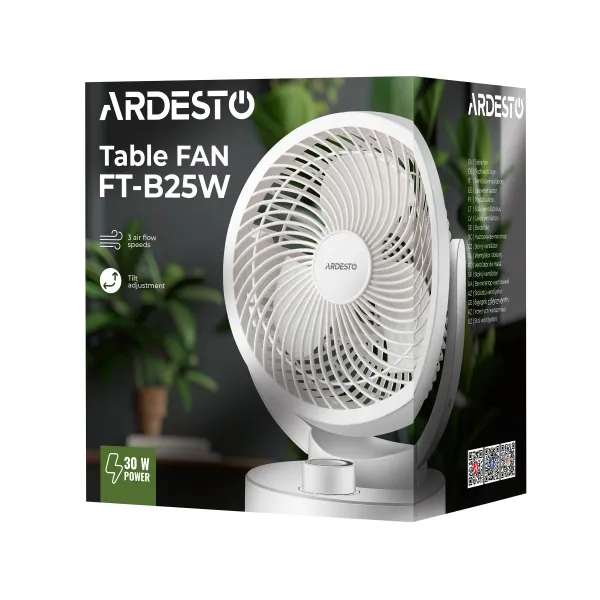 Вентилятор настільний, 15см, 30Вт, білий ARDESTO (FT-B25W) - Фото 7