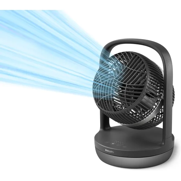 Вентилятор настільний Series 3000, 22см, 27Вт, таймер, поворот 180, чорний Philips (CX3050/01) - Фото 2