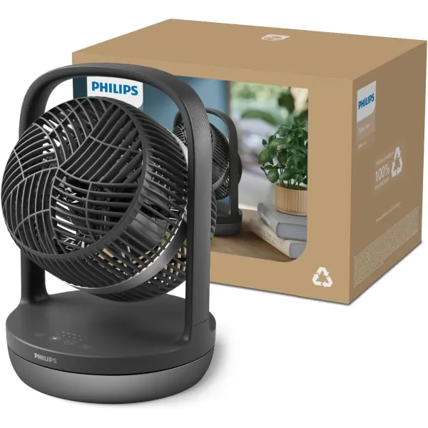 Вентилятор настільний Series 3000, 22см, 27Вт, таймер, поворот 180, чорний Philips (CX3050/01) - Фото 9