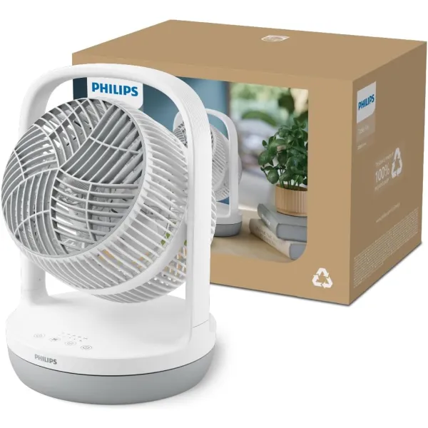 Вентилятор настільний Series 2000, 22см, 28Вт, таймер, поворот 180, білий Philips (CX2050/00) - Фото 9