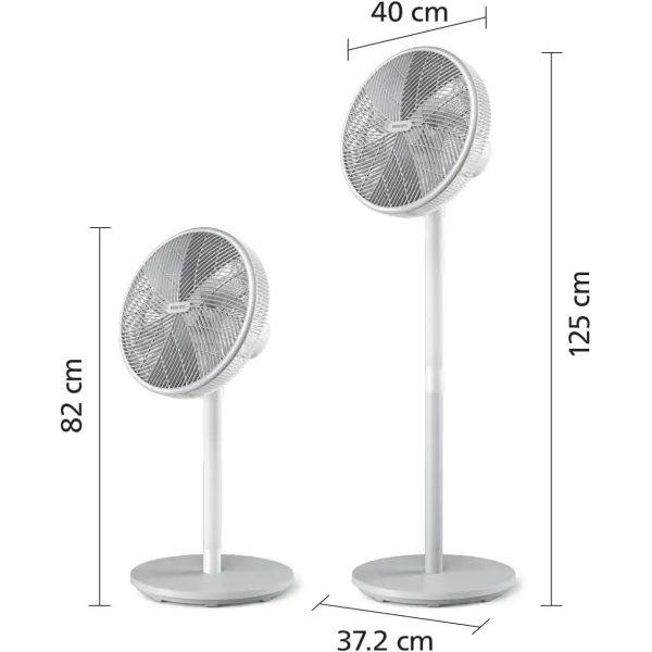 Вентилятор напольный Series 2000, 40см, 48Вт, таймер, поворот 90, белый Philips (CX2550/00) - Фото 1