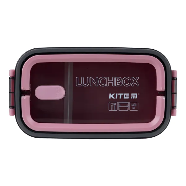 Ланчбокс Kite (контейнер для еды) 1400 мл двойной с наполнением, розовый (k23-183-3) - Фото 6