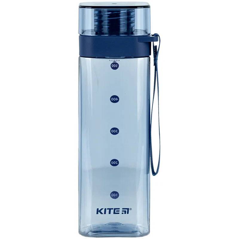 Пляшечка для води квадратна 550 мл, блакитна Kite (k24-1209-1) Пляшечка для води квадратна 550 мл, блакитна Kite (k24-1209-1)