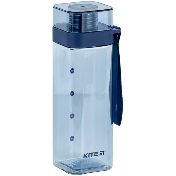 Пляшечка для води квадратна Kite 550 мл блакитна, тританова (k24-1209-1) - Фото 1