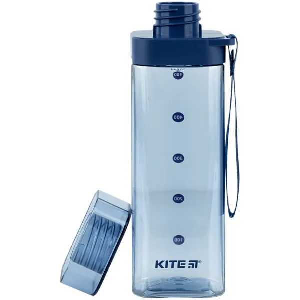 Пляшечка для води квадратна Kite 550 мл блакитна, тританова (k24-1209-1) - Фото 3