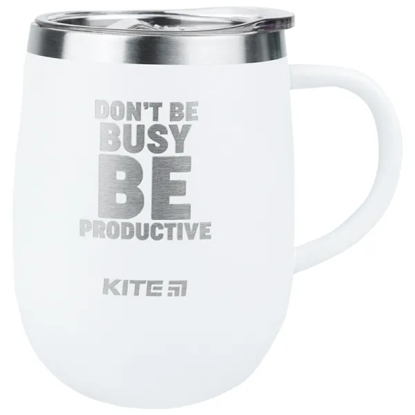 Термокружка 360 мл, белая Be productive Kite (k22-378-03-1) - Фото 4