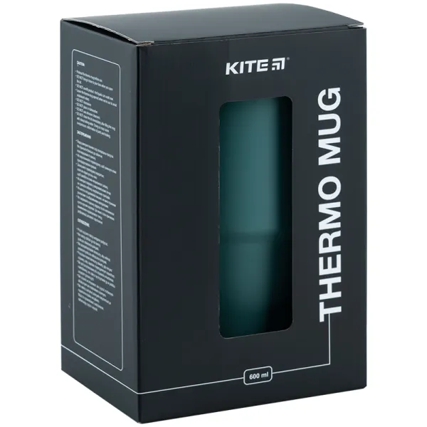 Термокружка с ручкой 600 мл, зеленая Kite (k24-1207-3) - Фото 7