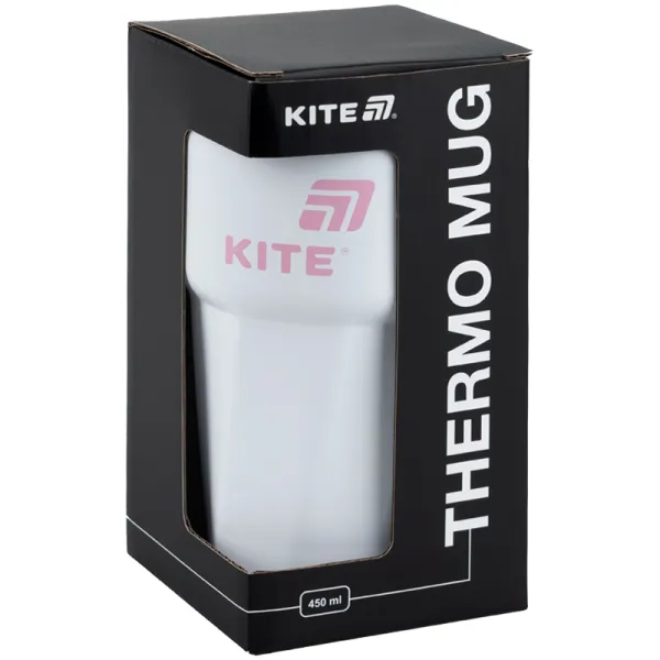Термокружка 450 мл, бело-розовая Kite (k25-1220-3) - Фото 4