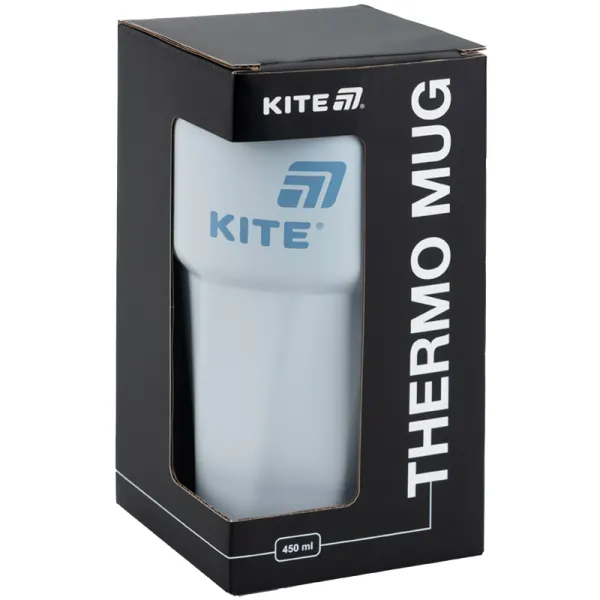 Термокружка 450 мл, серо-голубая Kite (k25-1220-2) - Фото 4