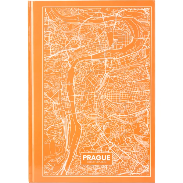 Книга записна А4 Maps Prague, клітинка, 96 арк, персикова Axent (8422-542-a) - Фото 1