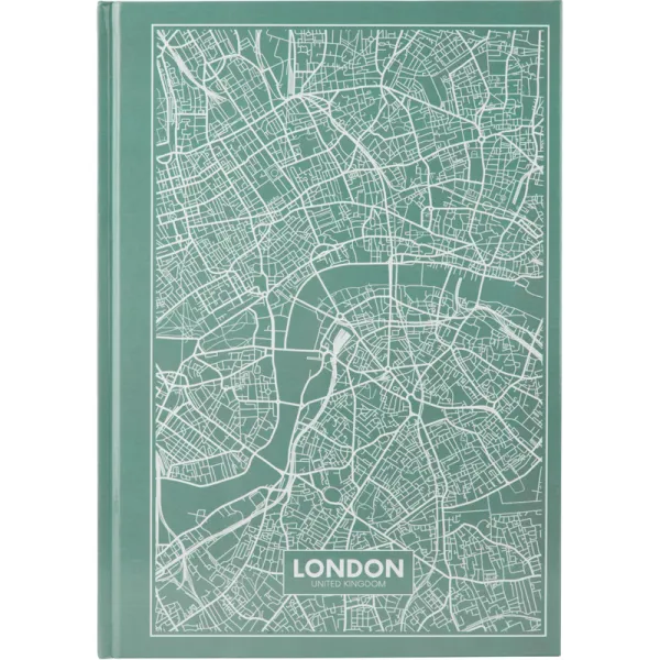 Книга записна А4 Maps London, 96 арк, клітинка, бірюзова Axent (8422-516-a) - Фото 2