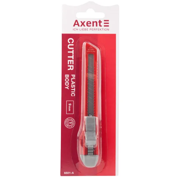 Нож канцелярский 9 мм, механический фиксатор Axent (6501-a) - Фото 2