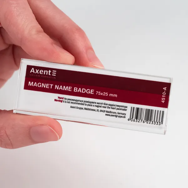 Бейдж акриловий на магніті 4510, 75х25 мм Axent (4510-a) - Фото 1