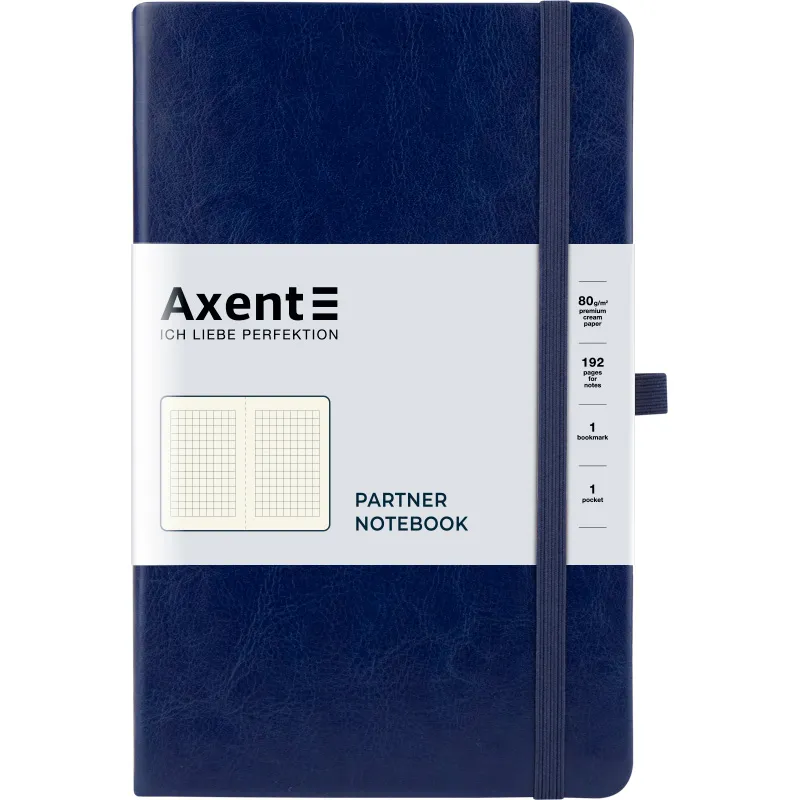 Книга записна Partner Lux, 125х195, 96 л, клетка, синяя Axent (8202-02-a) - Фото 1