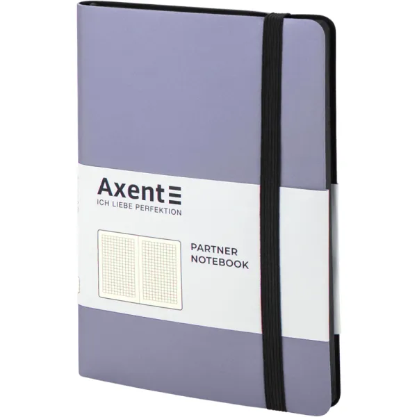 Книга записная Partner Soft, 125х195, 96 л, клетка, серебристая Axent (8206-34-a) - Фото 1