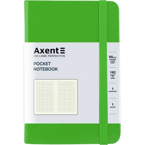 Книга записная Partner, 95х140, 96 л, клетка, салатовая Axent (8301-04-a) - Фото 1