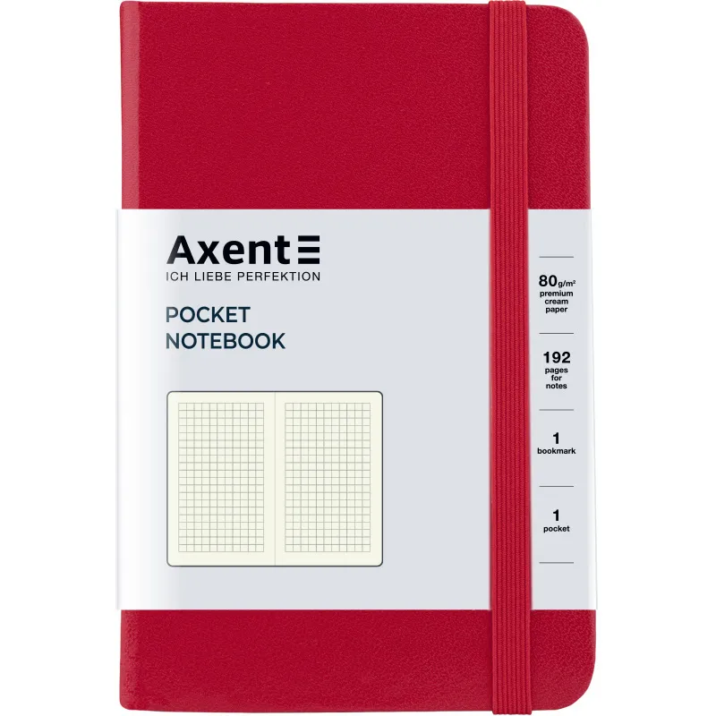 Книга записна Partner, 95х140, 96 арк, клітинка, червона Axent (8301-03-a) - Фото 2