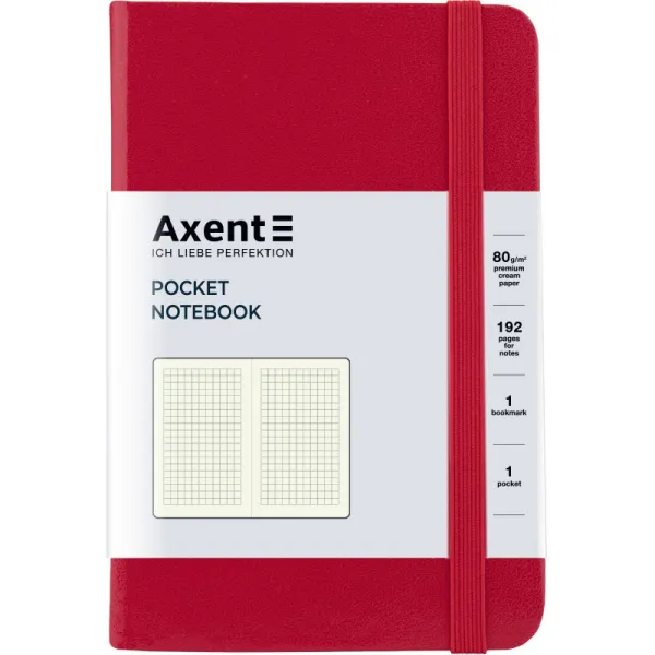 Книга записная Partner, 95х140, 96 л, клетка, красная Axent (8301-03-a) - Фото 3