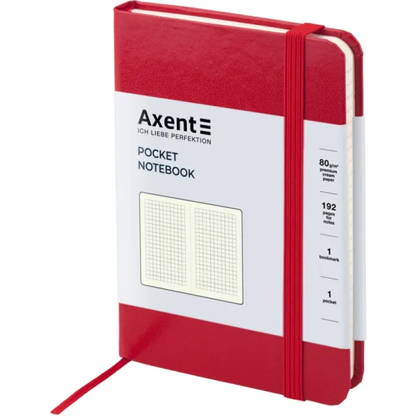 Книга записная Partner, 95х140, 96 л, клетка, красная Axent (8301-03-a) - Фото 1