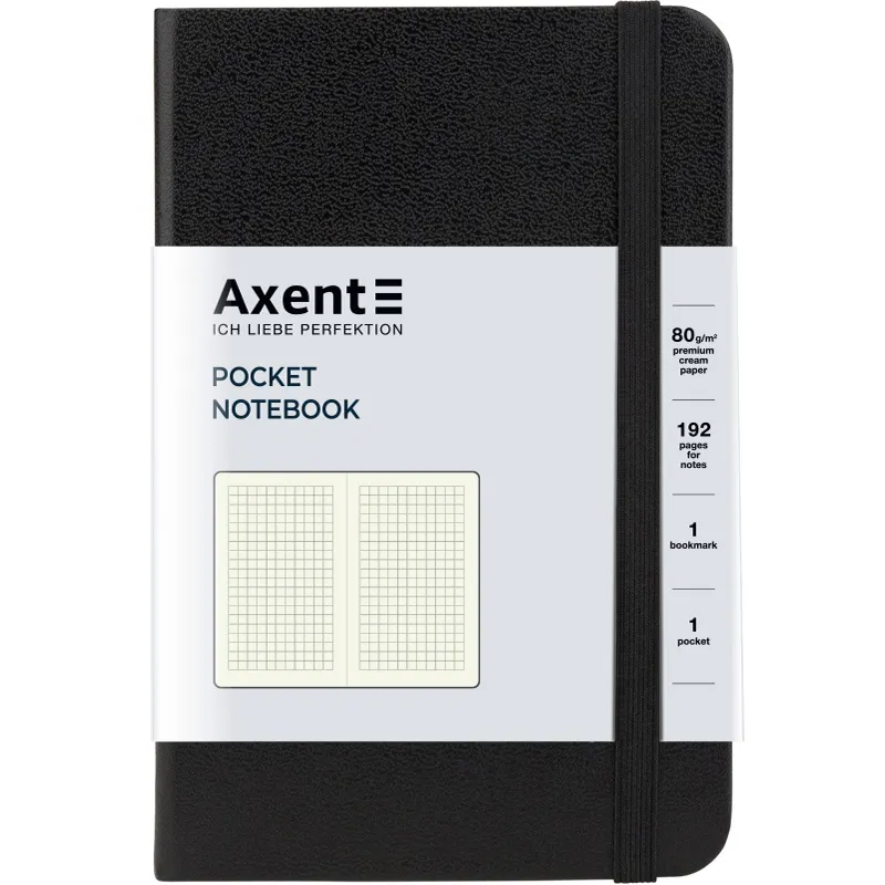Книга записна Partner, 95х140, 96 арк, клітинка, чорна Axent (8301-01-a) - Фото 3